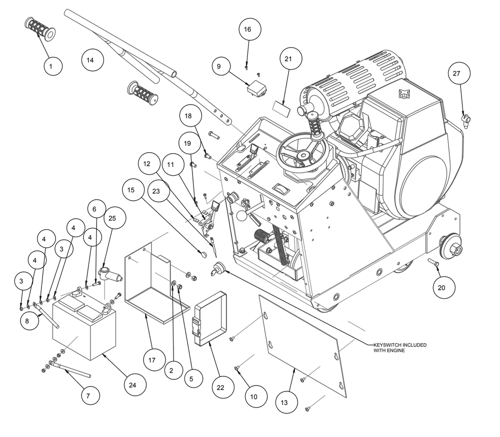 Section 02 Diagram and Parts List for MK-2025SSP 168953 MK Diamond Concrete Saw